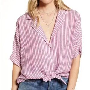 Rails Marley Lucia stripe tie front crop top size S